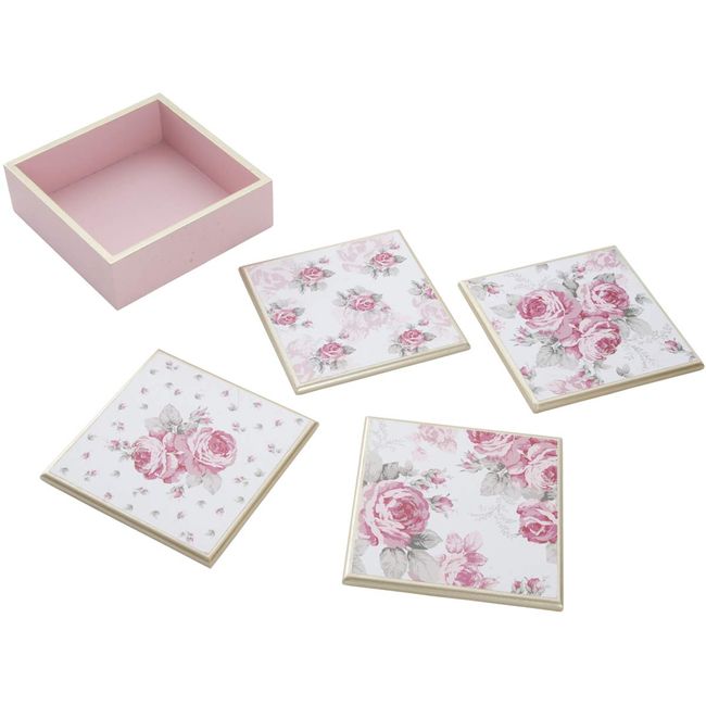 Royal Arden Lucy 70601 Coaster, 3.9 x 3.9 inches (10 x 10 cm), 4-Piece