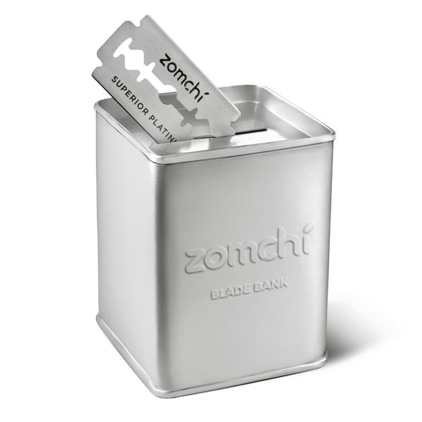 ZOMCHI Razor Blades Bank for Storing Safety Razor Blades Storage Case for Disposal of Used Double Edge Safety Razor Blades (Silver)