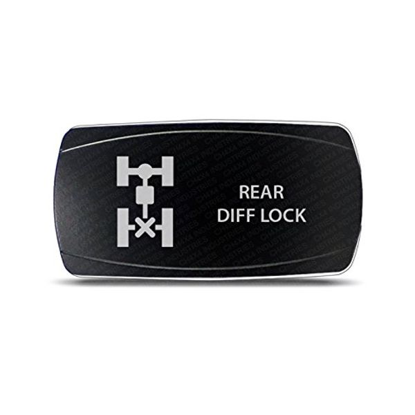 CH4x4 Rocker Switch Rear Diff Lock Symbol - Horizontal - White LED