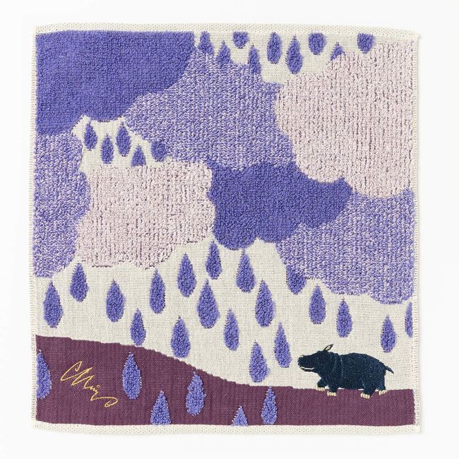 Kusubashi Mon Ori, Morita MiW Gauze Pile Handkerchief, Purple A-66644-86-PAP, 9.8 x 9.8 inches (25 x 25 cm)