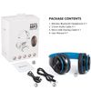 Blue Wireless Bluetooth Foldable Headphones Over Ear Hi-Fi Stereo Headset PC TV