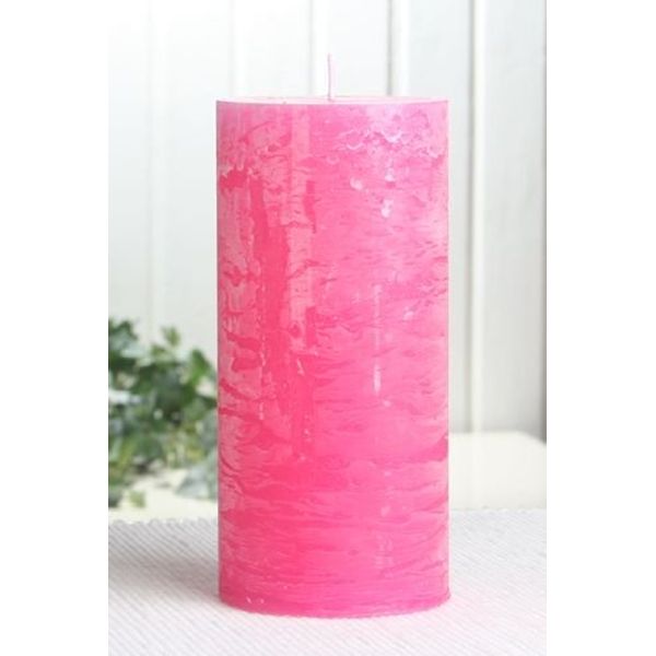 Rustik-Stumpenkerze, 15 x 7 cm Ø, pink