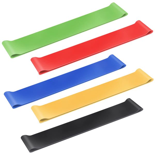 Jagowa 5PCS Resistance Bands Exercise Fitness Elastic Band Resistance Training with 5 Resistance Levels for Yoga Pilates Physiotherapy Stretching Training