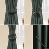 Milaloko 2 Pack Polyester Magnetic Curtain Tiebacks with Thicker Twist Rope, Black