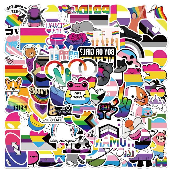 100 Stück Gay Pride Aufkleber Pack LGBT Gay Love Rainbow Sticker Set Wasserdichte Vinyl Sticker für Laptop Kinder Autos Motorrad Fahrrad Skateboard Gepäck Koffer Computer Aufkleber Graffiti Decal