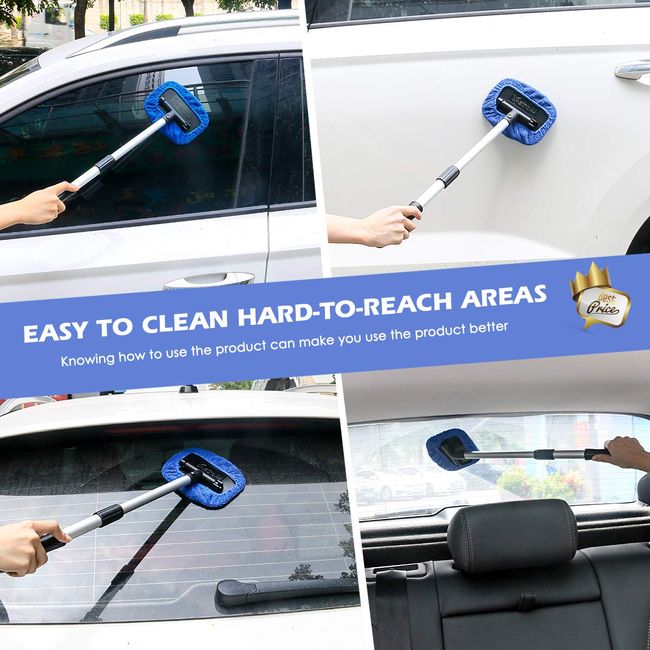 Windshield Cleaner Wand Microfiber Car Inside Window Cleaning Tool