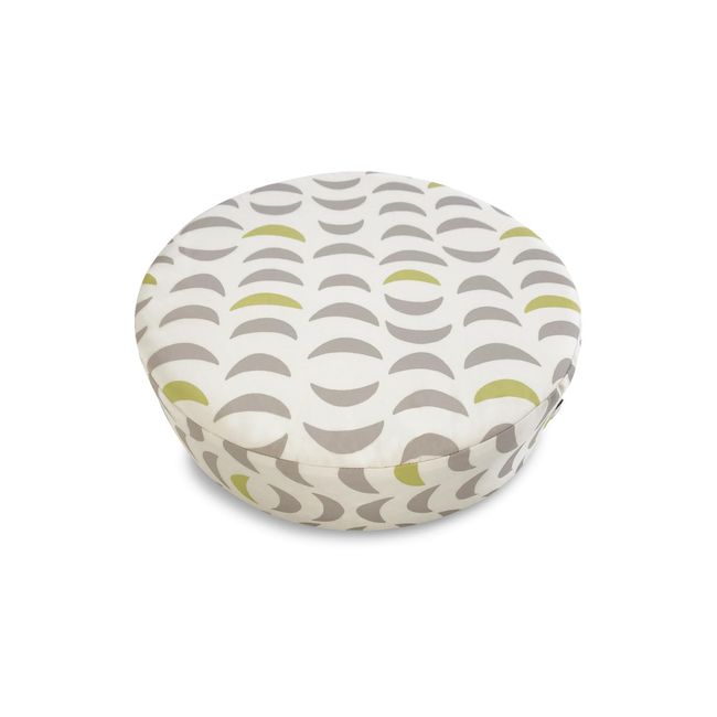 minimynimo Round Floor Cushion 40 Scandinavian Gray (Cover Only, Wind Leaves Yellow)