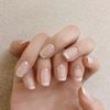 24pcs Bride Nail Tips Plain Nail Tips with Double-sided Adhesive Tape Short Nail Tips Girly Nails