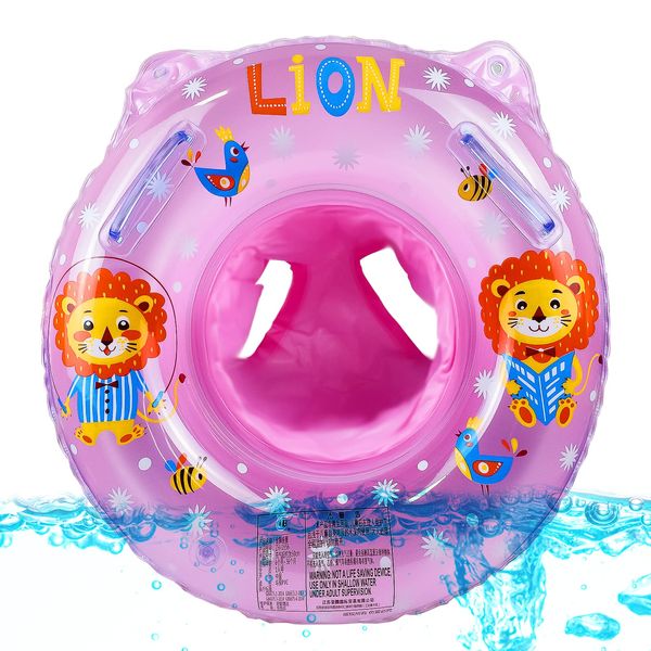 Baby Swimming Ring Float,Inflatable Swimming Pool Float with Seat,Baby Swim Seat for 6-36 Months Toddler/Children Baby Bath Swimming Float 6-12 Months (Pink)