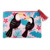 Sass & Belle Tiki Toucan Pouch, Black/Multi, 23.5 x 17cm