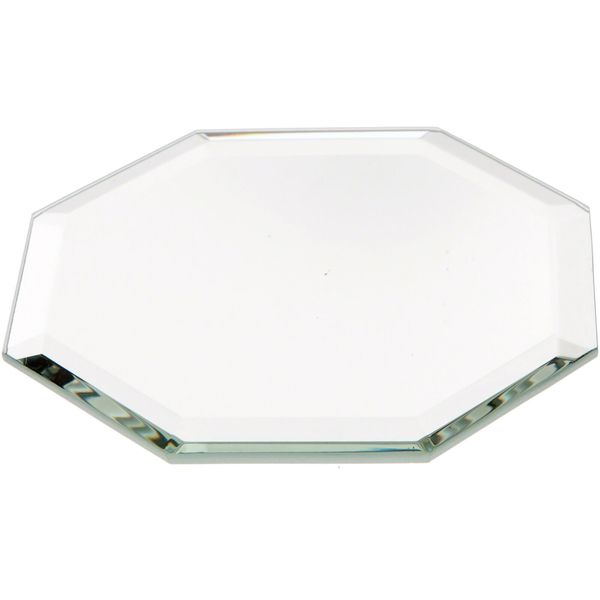 Plymor Octagon 3mm Beveled Glass Mirror, 3 inch x 3 inch (Pack of 2)