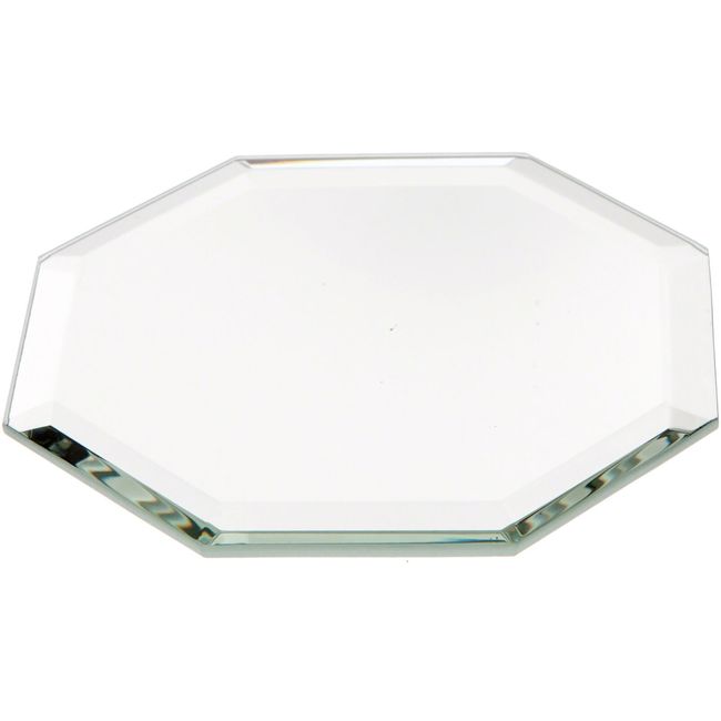 Plymor Octagon 3mm Beveled Glass Mirror, 3 inch x 3 inch (Pack of 2)