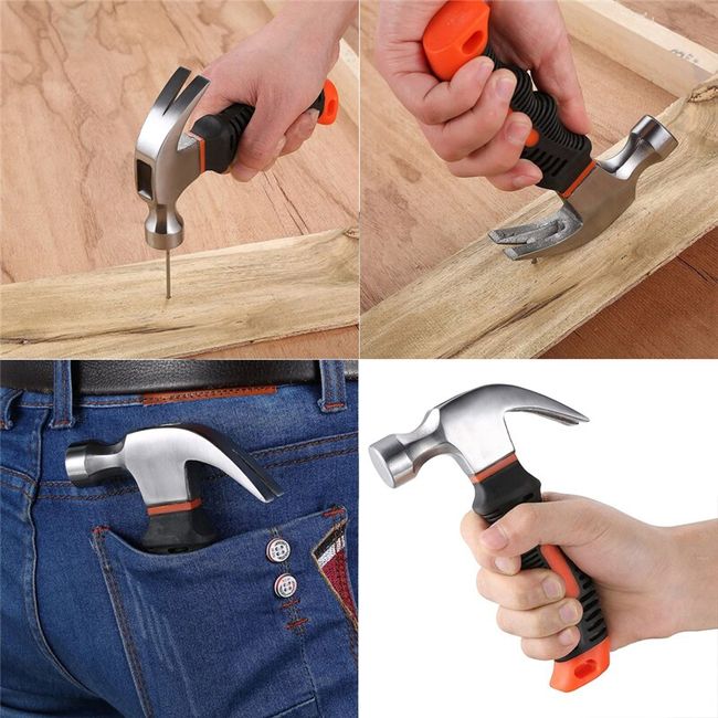Mini Hammer Nail Claw Hammer Ergonomic Handle Small Portable Home Tool  Woodworking Hand Tools Multifunctional Vehicle