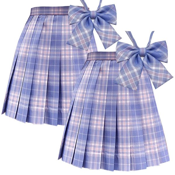 HOLON Uniform, Skirt, Mini Pleated Skirt, High Schoolgirl School, High Waist, Cosplay, Amusement Park, School Festival, Cultural Festival, Party, Check Skirt, Purple Smoke/Pack of 2