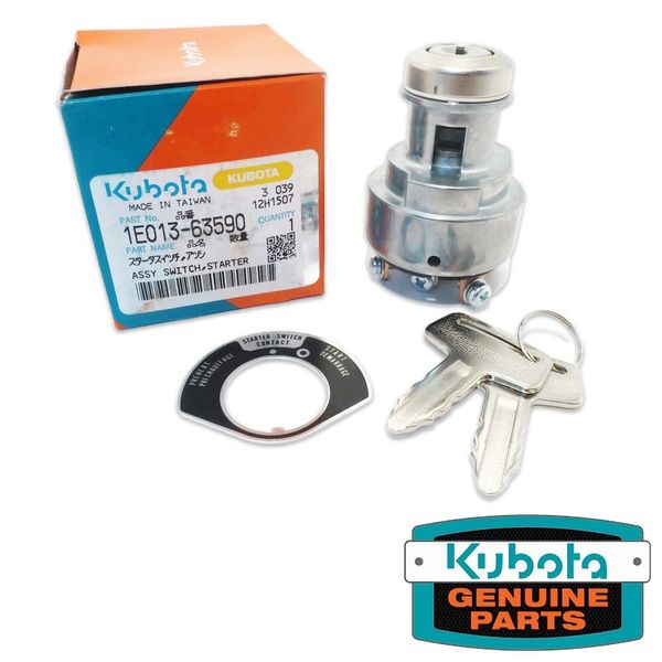 Genuine OEM Kubota 1E013-63590 Starter Switch Assembly with Keys