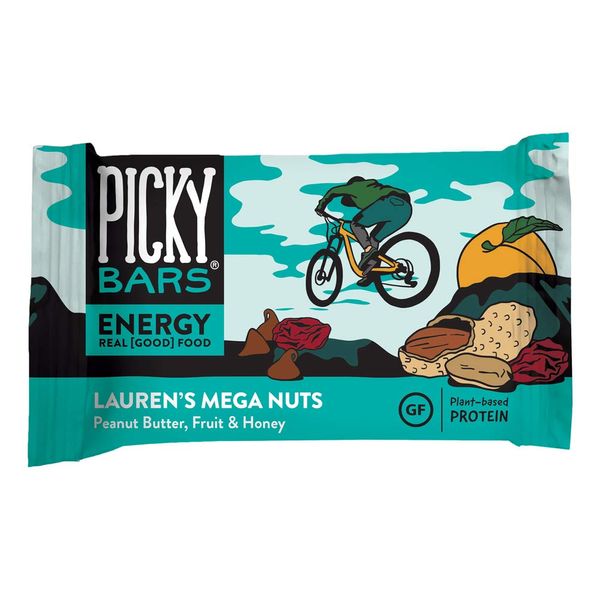 Picky Bars Real Food Energy Bars, Plant Based Protein, All-Natural, Gluten Free, Non-GMO, Non-Dairy, Lauren's Mega Nuts, Pack of 10