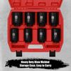 8PCS 1/2"Dr. Deep Impact Socket Set-SAE, 1-9/16" to 2", 6-Point CR-MO