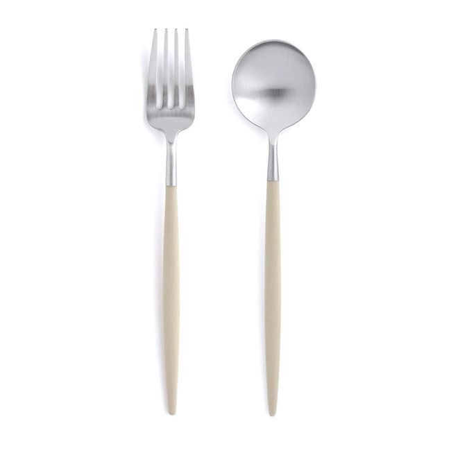 Cutipol GOA Ivory/Matte Silver Dinner Fork Spoon Set