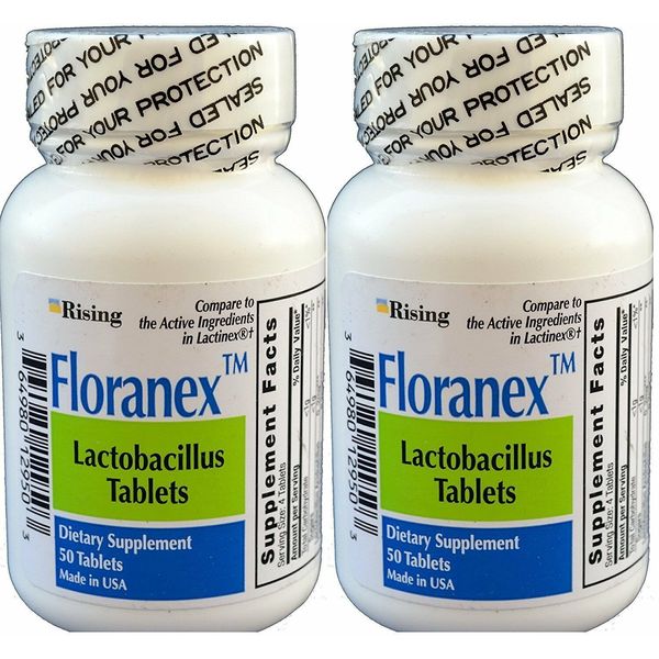Floranex Lactobacillus Dietary Supplement Digestive Health Support 50ct 2 Pack