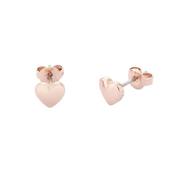 Ted Baker Harly Tiny Heart Stud Earrings For Women (Rose Gold)