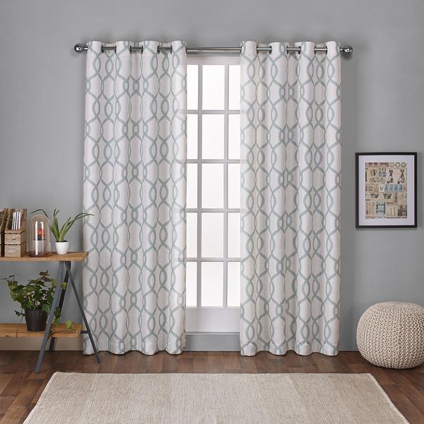 Exclusive Home Curtains Exclusive Home Kochi Light Filtering Linen Blend Grommet Top Curtain Panel Pair, 54x108, Seafoam, 2 Count