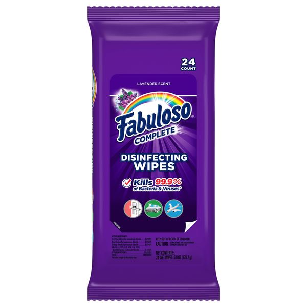 Fabuloso Complete Disinfecting Wipes, Lavender, 24 Count