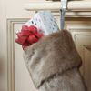 Dibor Luxury Festive Full Faux Fur Stocking with Strong Hanging Loop