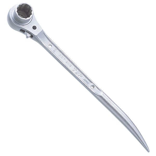 Top Industry (TOP) Reverse Shino Bend, Ratchet Wrench, 0.7 x 0.8 inches (17 x 21 mm), Curved Shino Scaffolding, Housing, Tobi Tools, RM-17x21N-S, Tsubamesanjo, Made in Japan