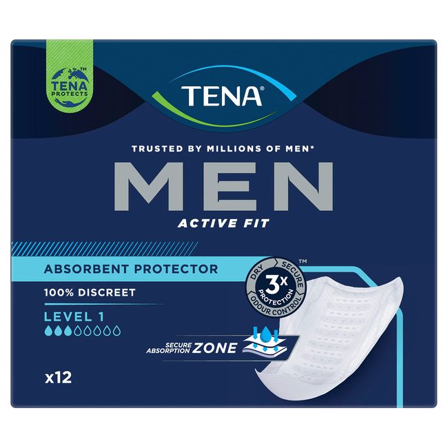 Tena For Men Level 1 Odour Control Incontinence Pads - 12 Pads