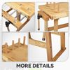 Heavy Duty Rubber Wood Workbench Work Desk w/ 2 Adjustable Rotating Handles