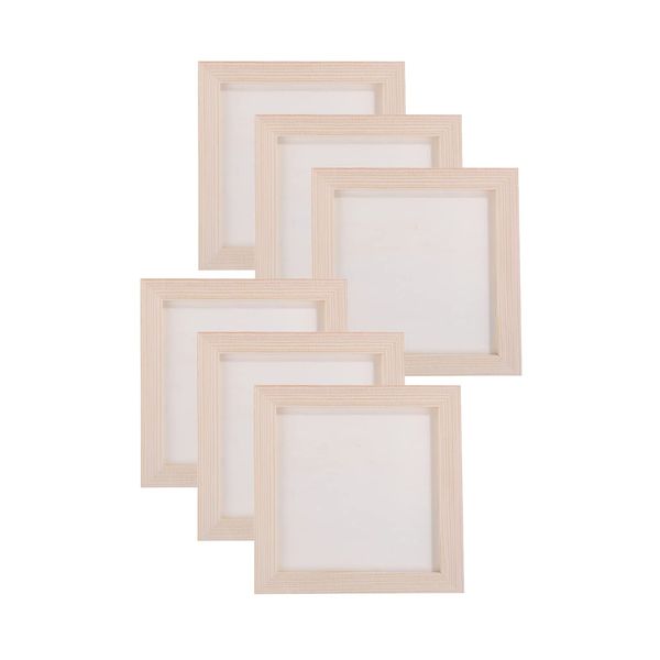 Chocople Canvas Drawing Board Canvas Board Art Supplies Wood Wood Panel Set of 6 (12cm x 12cm)