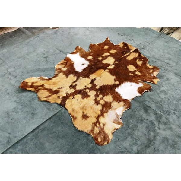 Scandinavian Real Leather Goat Hide, Spotted Animal Skin, Nordic Summer Fur Coat