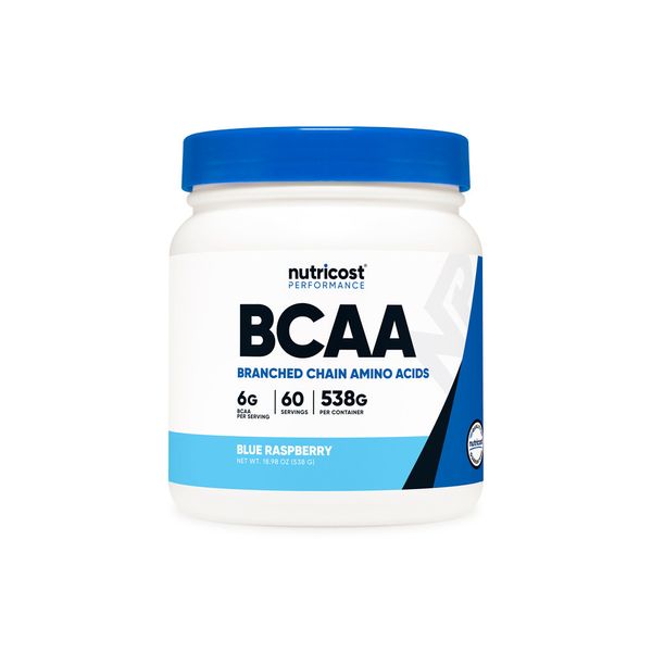 Nutricost BCAA 6g Essential Amino Acid 60 servings 557g 4 types (Blue Raspberry, Watermelon, Green Apple, Fruit Punch)