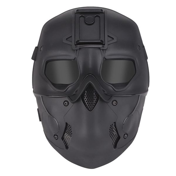 JOYASUS Taktische Maske Airsoft Paintball Gray Lens Skull Full Face Maske für Halloween Jagd CS Wargame