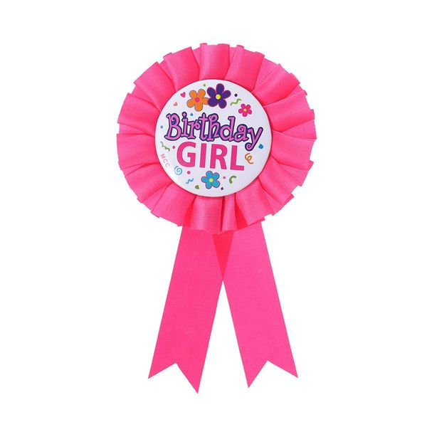 Maggidea Birthday Girl Rosette Badge Pink Birthday Girl Award Ribbon Badge Birthday Girl Decorations for Kids Girls Birthday Party Decoration Supplies