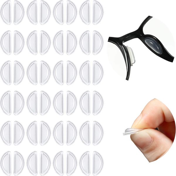 Frienda 48 Pairs Air Bag Nosepads Adhesive Eyeglass Nose Pads Anti-Slip Nose Pads Comfortable Air Chamber Nose Pads for Full Frame Eyeglasses Sunglasses 3.5 mm/ 0.4 inch Thickness (48 Pairs)