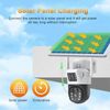 Wifi Solar Powered Security 4MP Wireless Camera PTZ Waterproof Home Surveillance