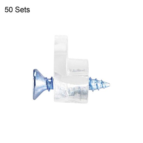 sourcing map Glass Retainer Clips Kit, 13mm Dia Cabinet Door Clips Mirrors Holder with Screws for Doors, Windows, 50Set