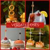 BambooMN - Decorative Ball End Bamboo Picks - 4.7" (12cm) - Red, 300pcs
