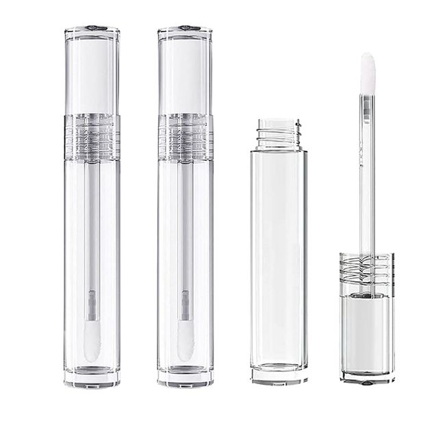 UUYYEO 4 Pcs Clear Empty Lip Gloss Tubes Containers Refillable Lip Balm Bottle Lipstick Tubes Lip Glaze Tubes Lipgloss Containers