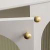 Flybath 5 Pack Mushroom Cupboard Door Knobs Cabinet Solid Brass Kitchen Drawer Gold Pulls Cute Furniture Handles, Brushed Brass