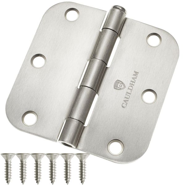 Cauldham 12 Pack Heavy-Duty 3-1/2" Interior Door Hinges with 5/8" Radius Corn...