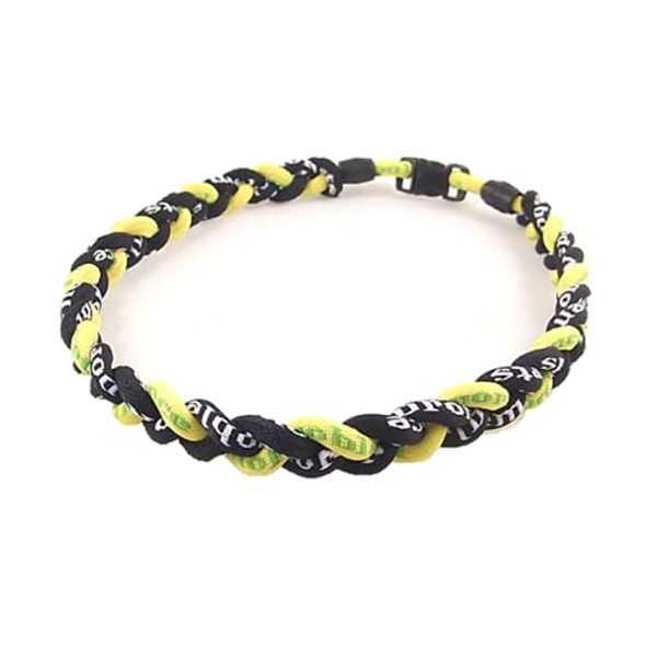 Braid Germanium Necklace Yellow Black Yellow Length 51 cm Thickness 6 mm