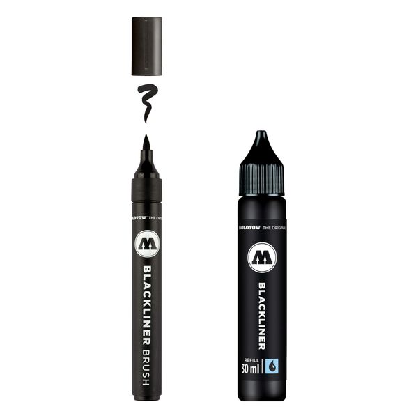 Molotow Blackliner Black Marker Brush - MO200486