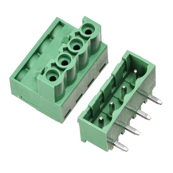 sourcing map 4-Pin 5.08mm Pitch Right Angle PCB Screw Terminal Block Connector 20 Sets