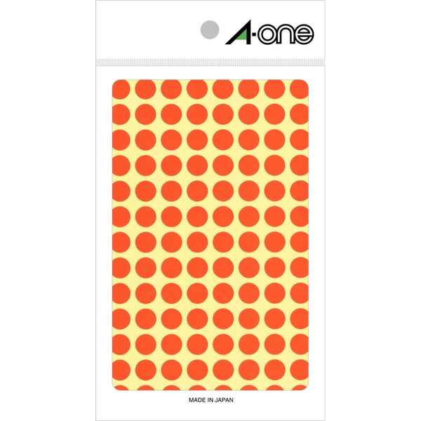 e-wan Color Label 橙 Round 9 mm 14 Sheets 07005