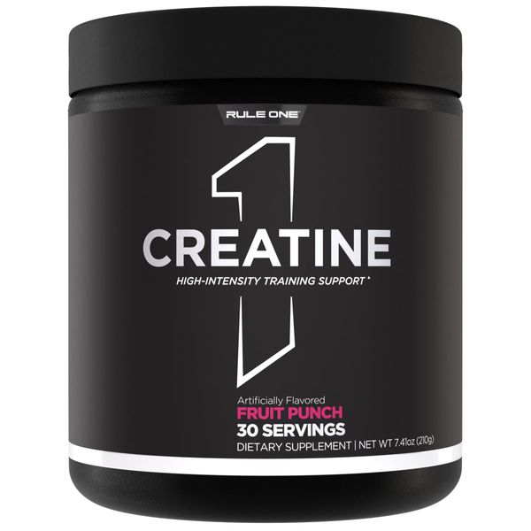 Rule 1 Creatine Powder – Pure Micronized Creatine Monohydrate for High-Intensity Exercise and Lean Body Mass Support, Flavored and Unflavored (30 Servings, Fruit Punch)