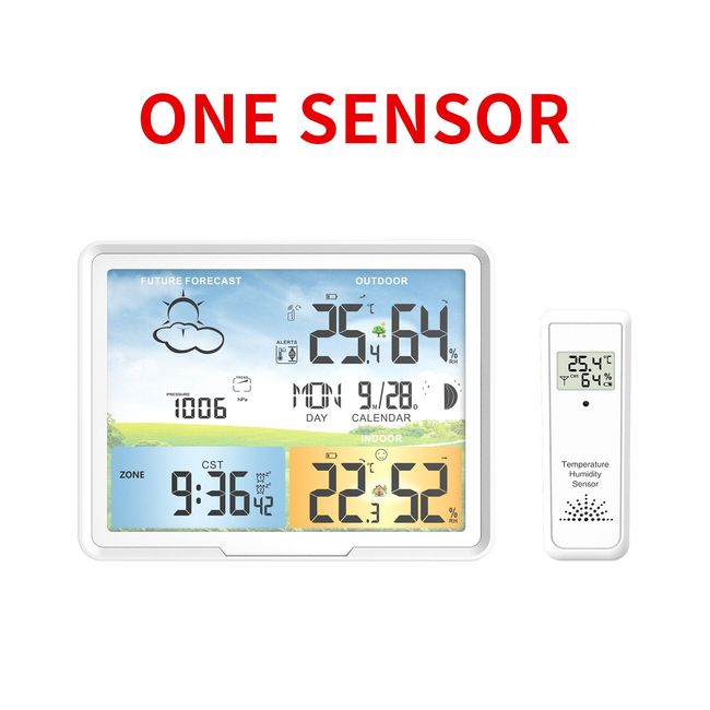Indoor Outdoor Thermometer Hygrometer Monitor Color Digital Weather Station  Alarm Clock with Wireless Outdoor Sensor - China Weather Station, Wireless  Indoor and Outdoor Thermometer