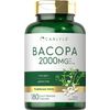 Bacopa Monnieri 2000 Mg Brahmi Leaf Boost Brain Stress Prevent, 180 Capsules