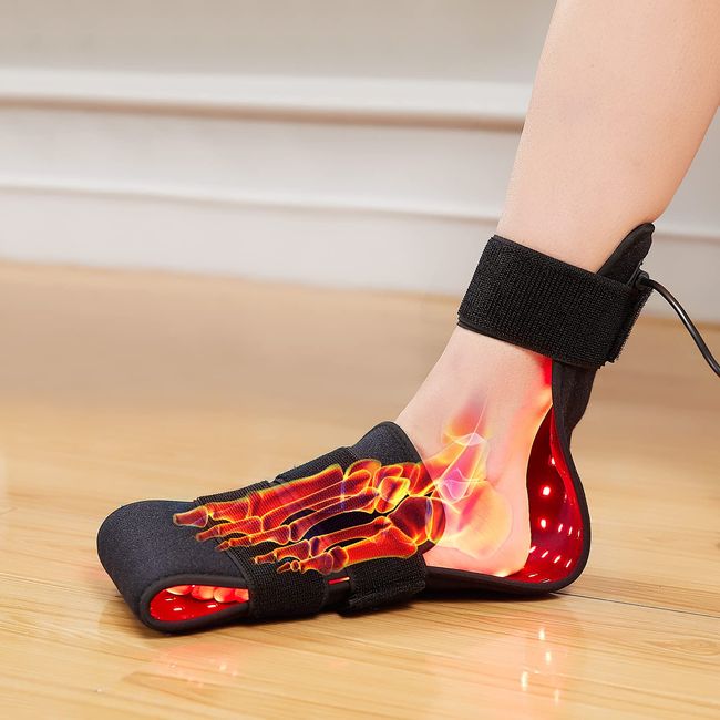 ALDIOUS Red Light Therapy for Feet & Body, 640nm&660nm&880nm Infrared Light Therapy Belt for Foot Pain&Neuropathy, Light Wavelength&Temp Adjust, 3 Pulse Mode, 10/20/30min Timer